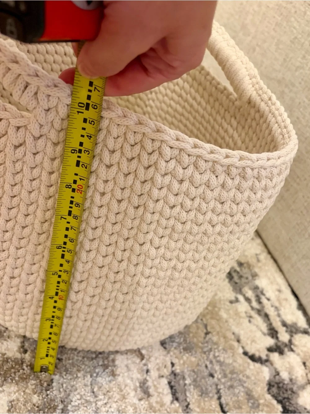 ELARA Handmade Cozy Storage Basket - Cream